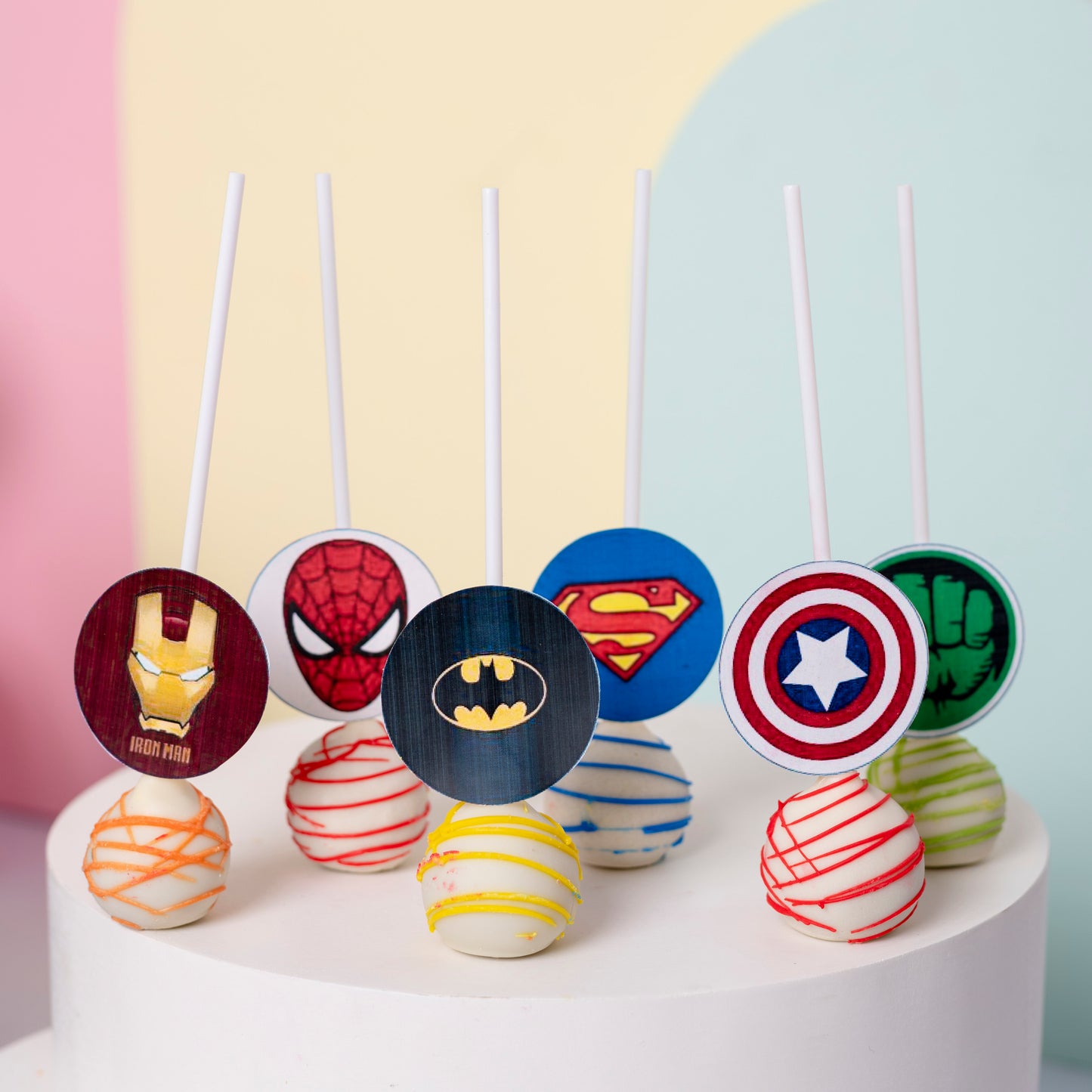 Super Heroes Cake pops